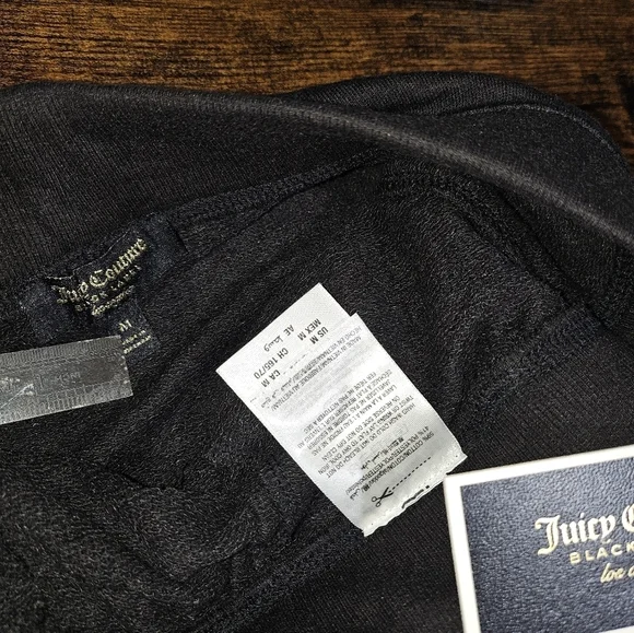 NWT Juicy Couture Embellished Joggers Medium Black - Picture 4 of 7